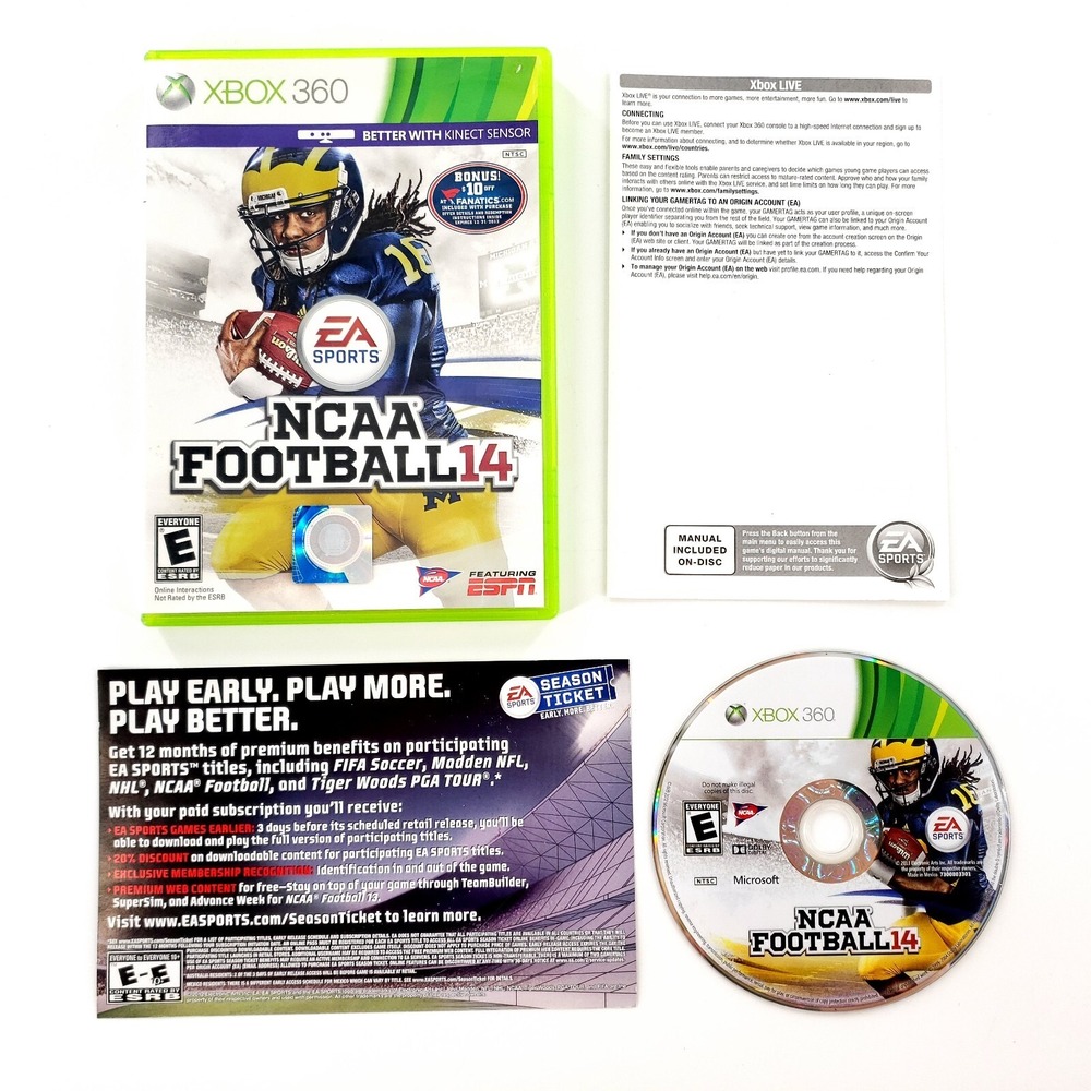 NCAA Football 14 (Microsoft Xbox 360, 2013) Complete Tested & Works
